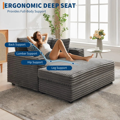 Chaise Lounge with Charging Station and Sleeper