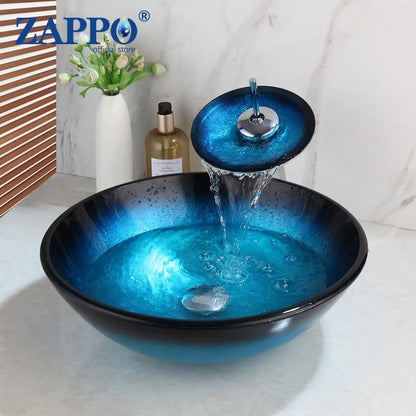 Bathroom Vessel Sink with Waterfall