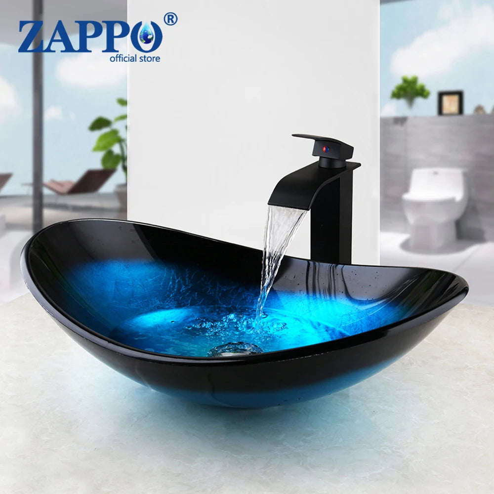 Bathroom Vessel Sink with Waterfall