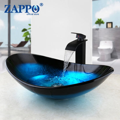 Bathroom Vessel Sink with Waterfall