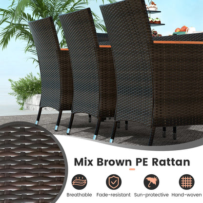 9-pc Outdoor Wicker Dining Set