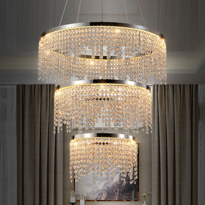 Crystal Chandelier, Dimmable Led Ceiling Lamp
