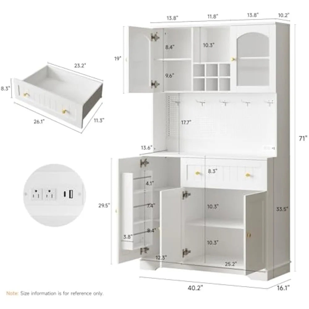 71" Pantry Storage Cabinet