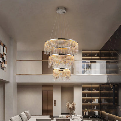 Crystal Chandelier, Dimmable Led Ceiling Lamp