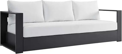 Gray White Aluminum Outdoor Patio Sofa