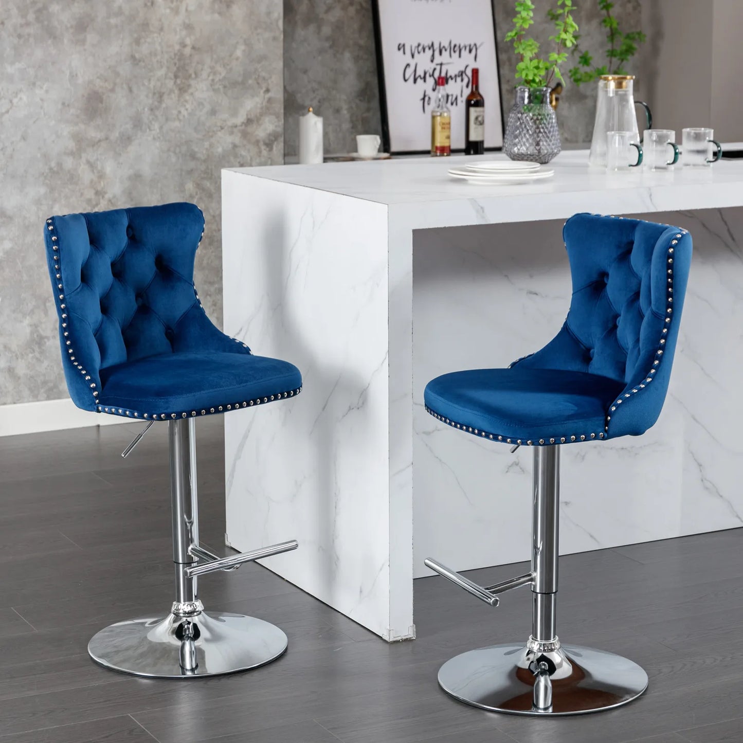 Swivel Velvet Bar Stools
