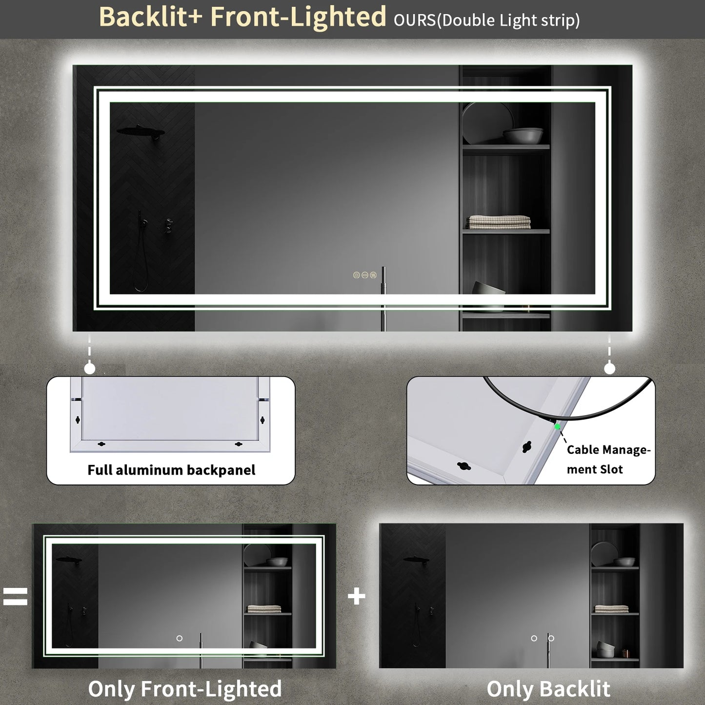 Large Rectangle Bathroom Mirror