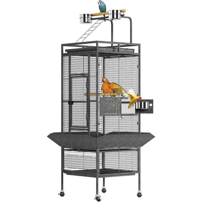 Metal Bird Cage with Play Top