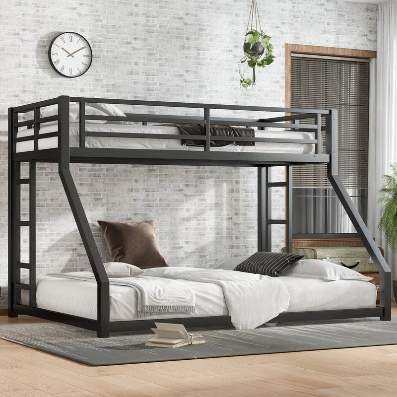 Black Metal Twin XL to Queen Bunk Bed