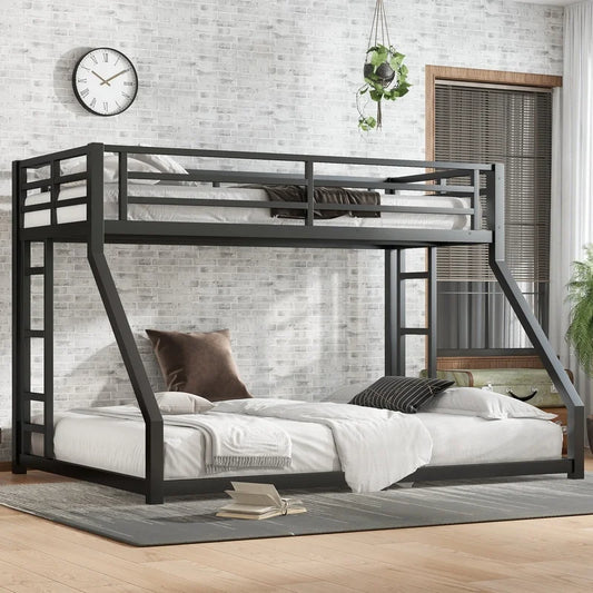 Black Metal Twin XL to Queen Bunk Bed