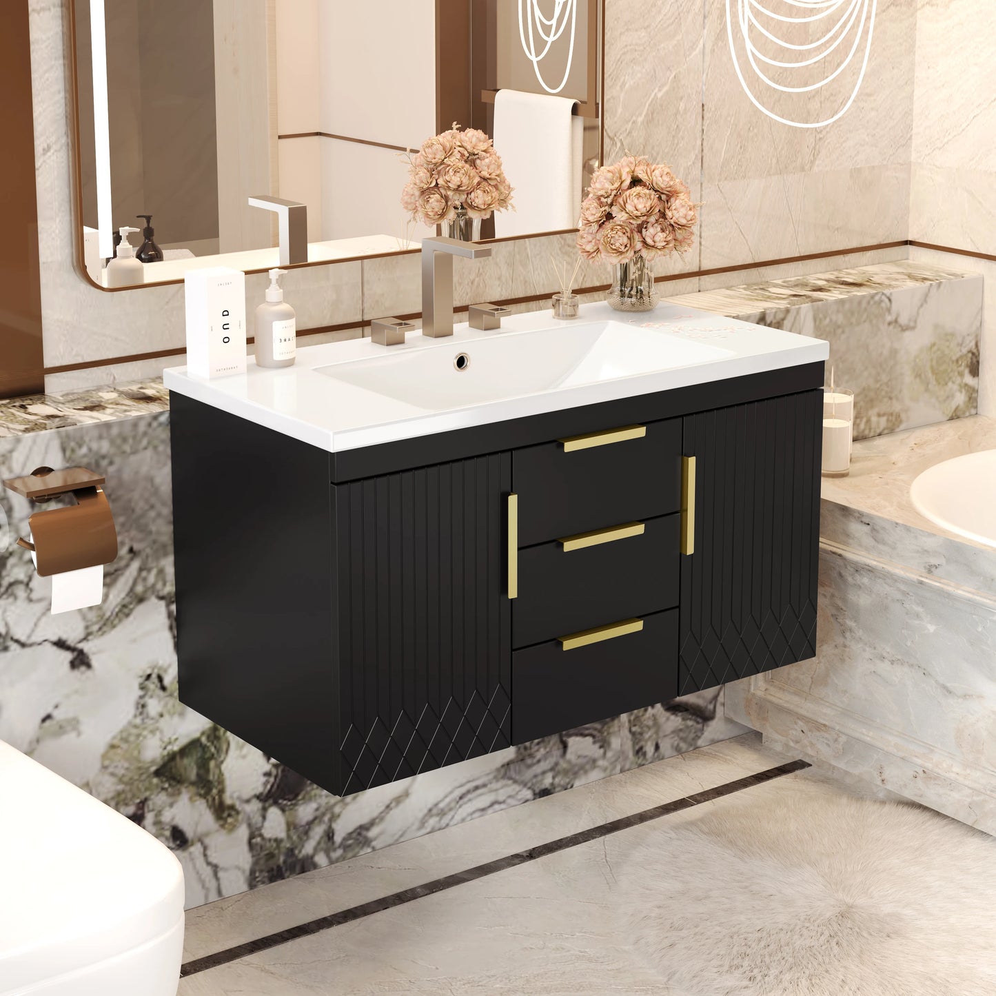 Wall Mounted Bathroom Vanity without Sink