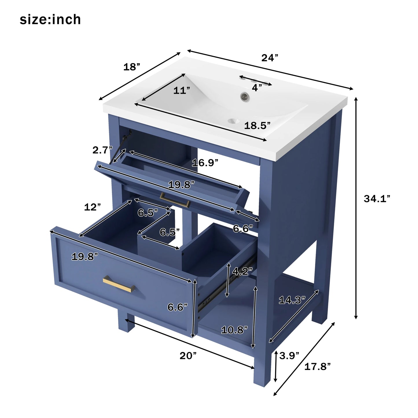Bathroom Vanity with Top Sink