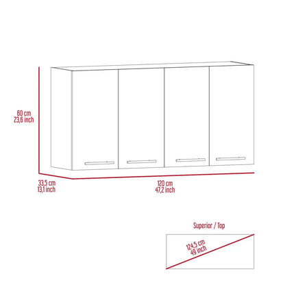 Wall Cabinet , Four Doors, Two Cabinets