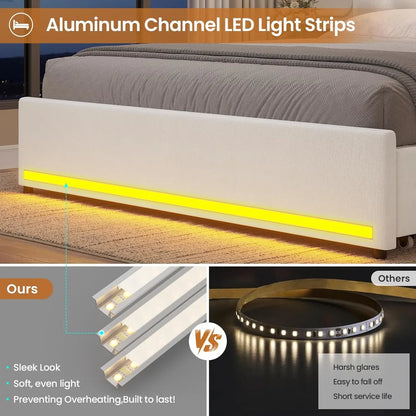 Modern Velvet Platform Bed