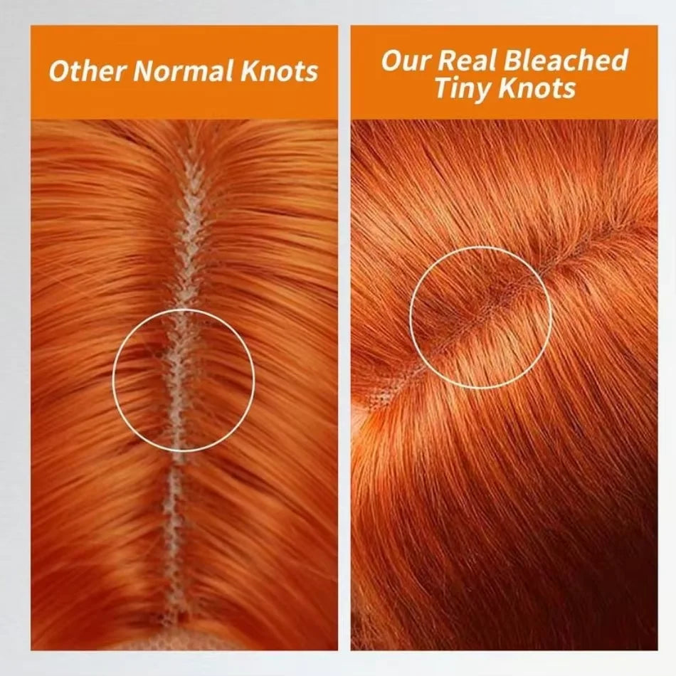 30 Inches Ginger Orange Deep Wave Wig