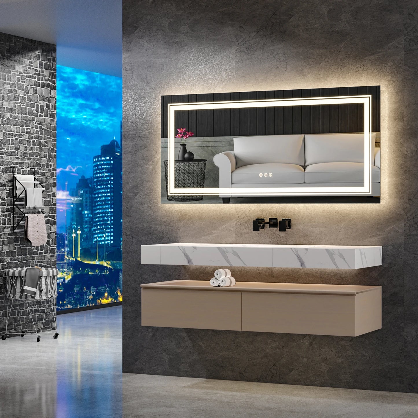 Large Rectangle Bathroom Mirror