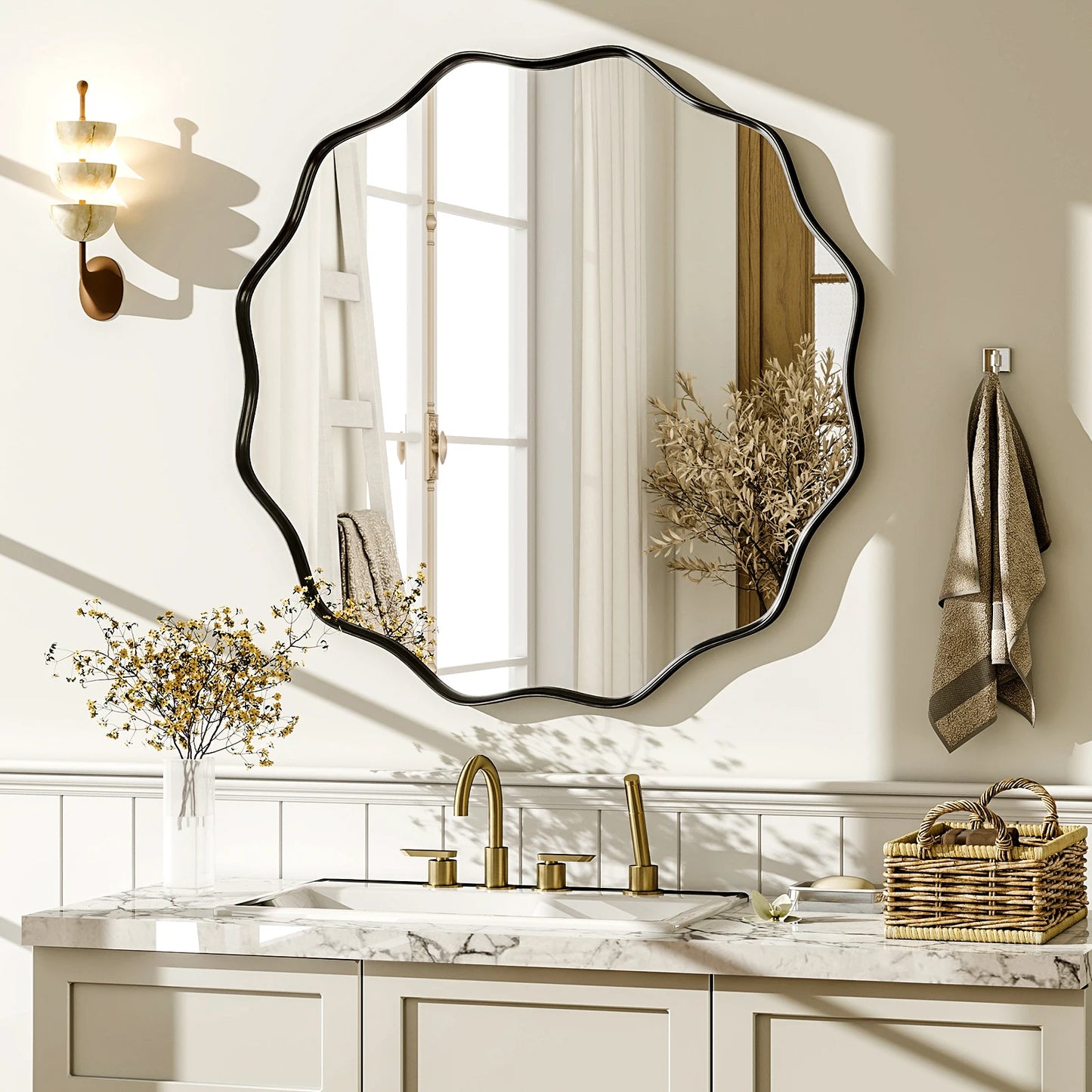 Decorative Wall Mirror with Deep Frame