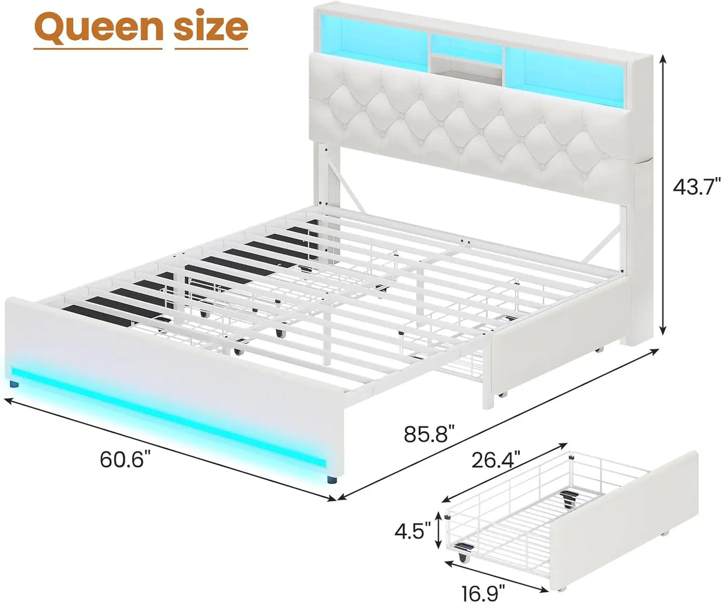 Modern Velvet Platform Bed