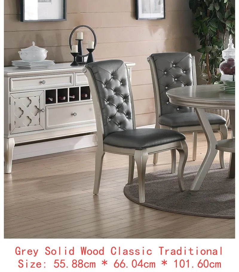 Glass Dining Table with 6 Tufted Chairs