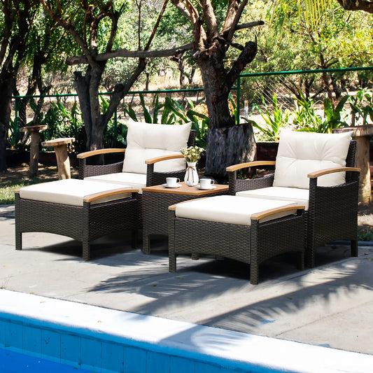 5pc Rattan Patio Furniture Set