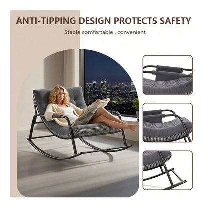 Oversized Rocking Chair With Cushion Armrests