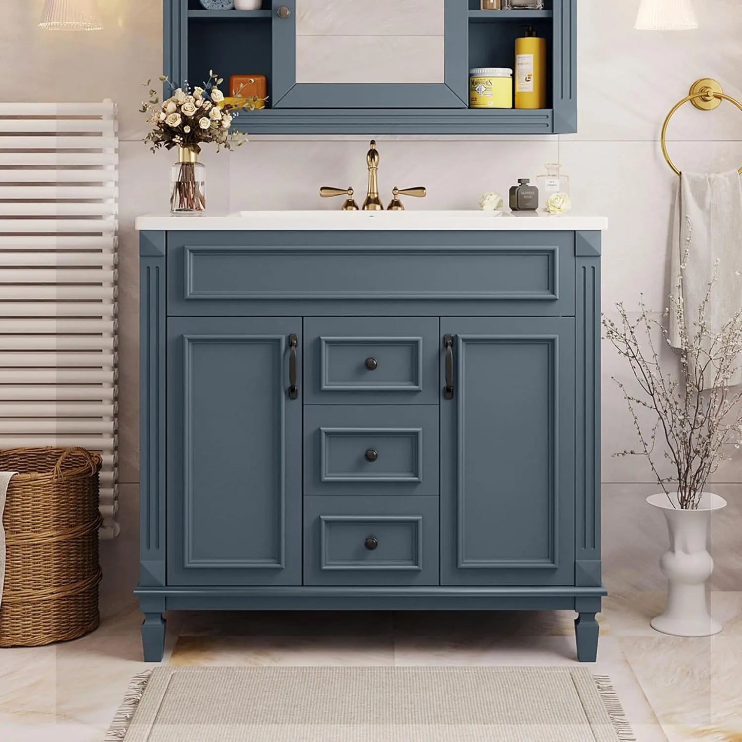 36in Freestanding Bathroom Vanity with Sink