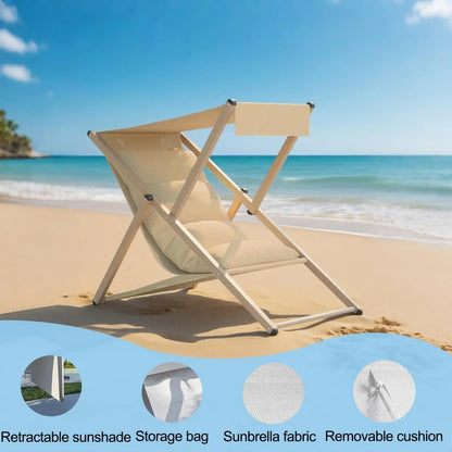 Reclining Beach Chair with Canopy