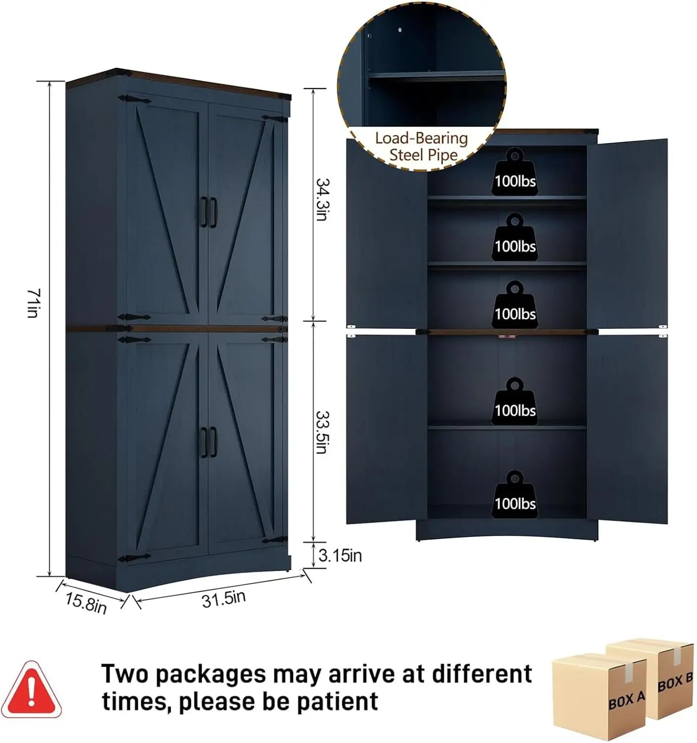 Tall Kitchen Pantry Storage Cabinet