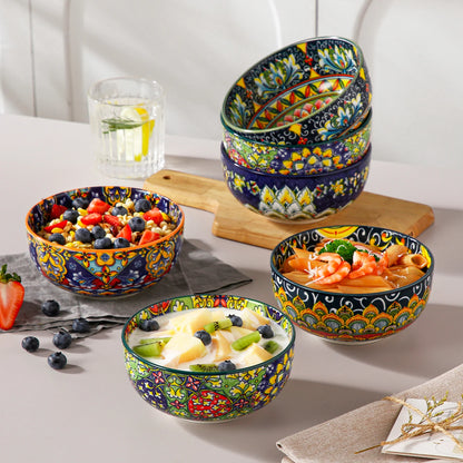 Ceramic Soup Bowls Bohemian Style