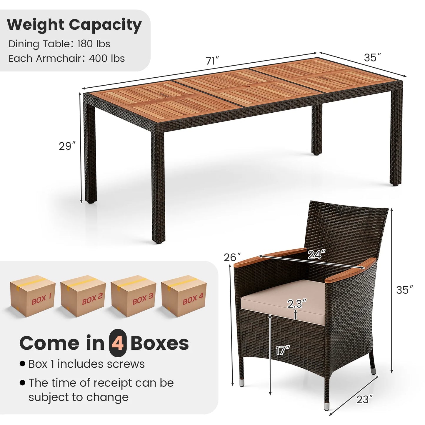 9-pc Outdoor Wicker Dining Set