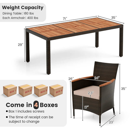 9-pc Outdoor Wicker Dining Set