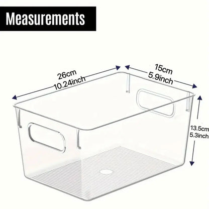 4 Pack Clear Plastic Storage Bins