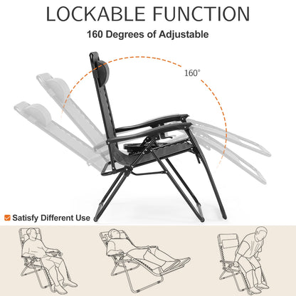 Zero Gravity Lounge Chair, set of 2