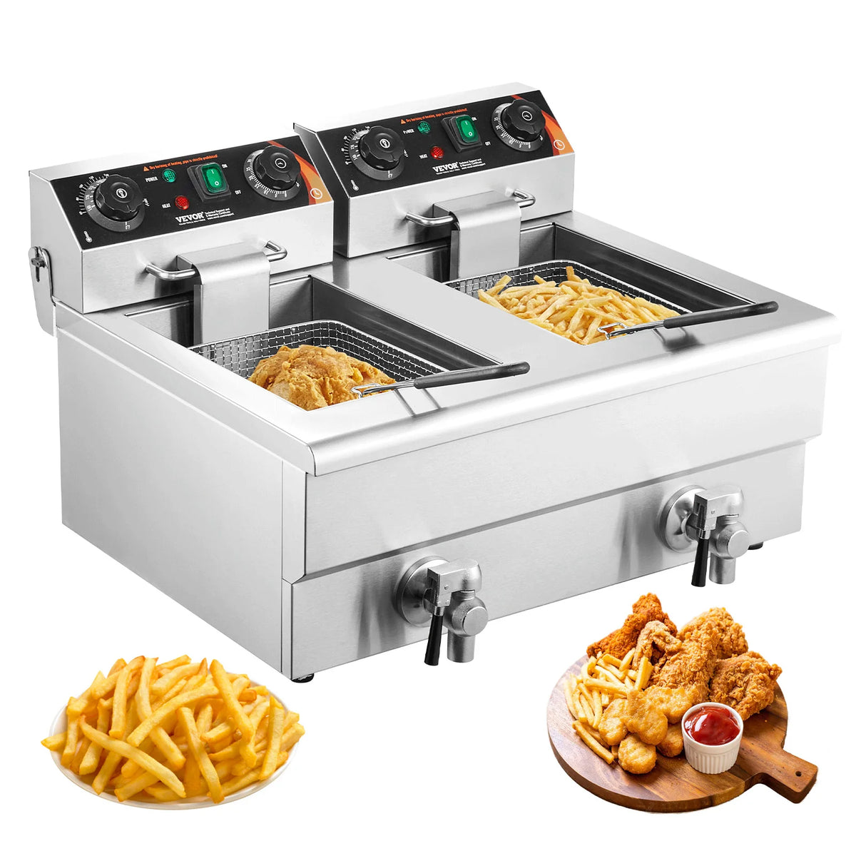 Electric Deep Fryer w/Dual Removable Tanks