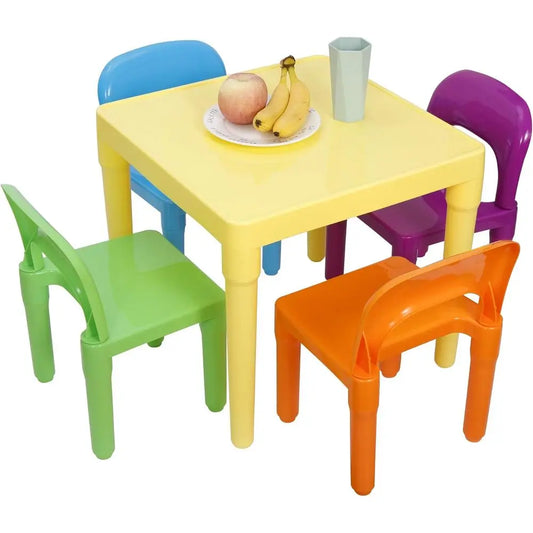 Kids Plastic Table and 4 Chairs