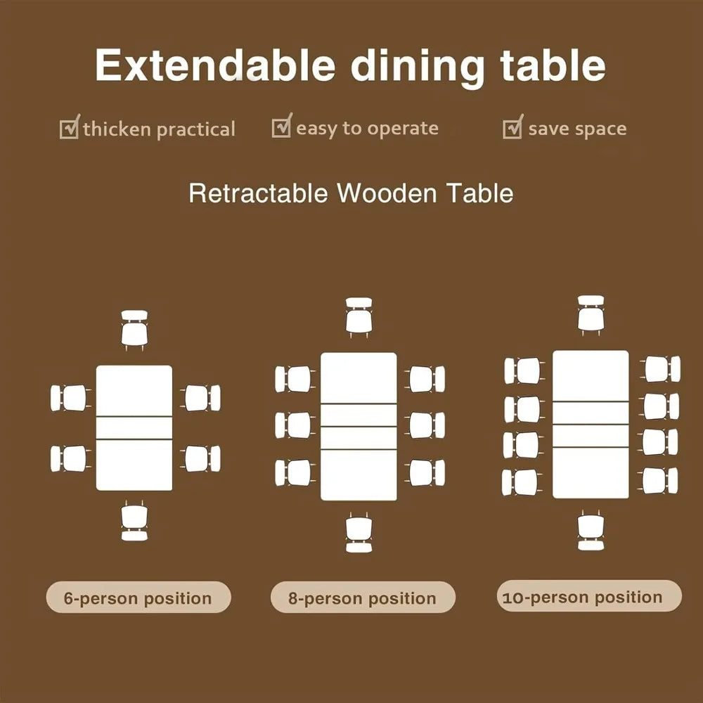 Large Rectangular Expanding Conference Kitchen Table