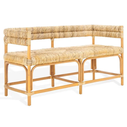 Natural Rattan Banana Woven Bench