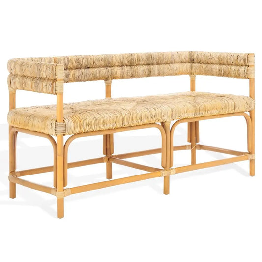 Natural Rattan Banana Woven Bench