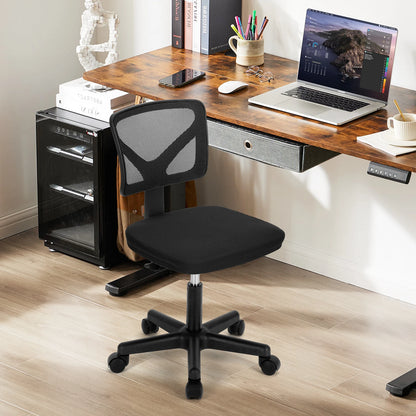 Lumbar Support Armless Rolling Swivel Computer Chair