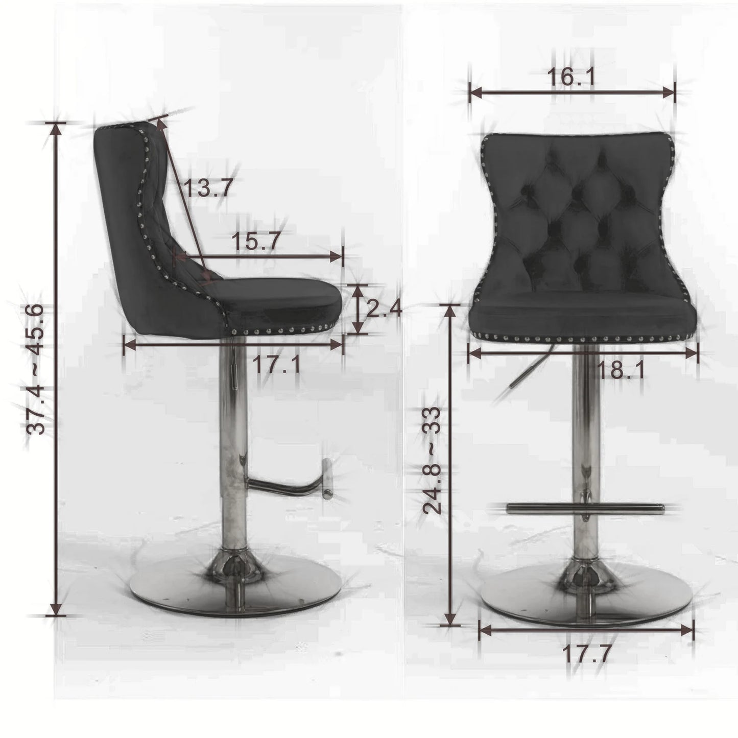 Swivel Velvet Bar Stools