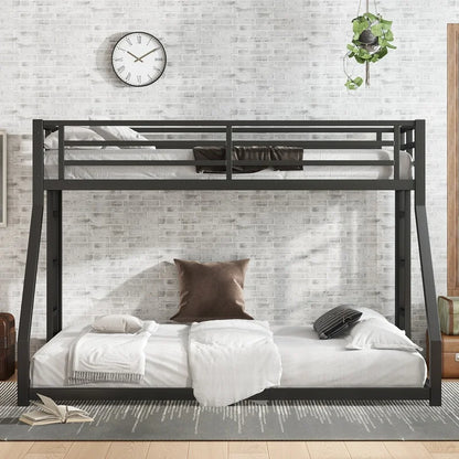 Black Metal Twin XL to Queen Bunk Bed