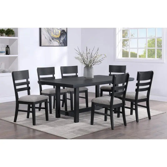 7-Piece Modern Dining Set, Upholstered Chairs