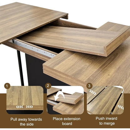 Large Rectangular Expanding Conference Kitchen Table