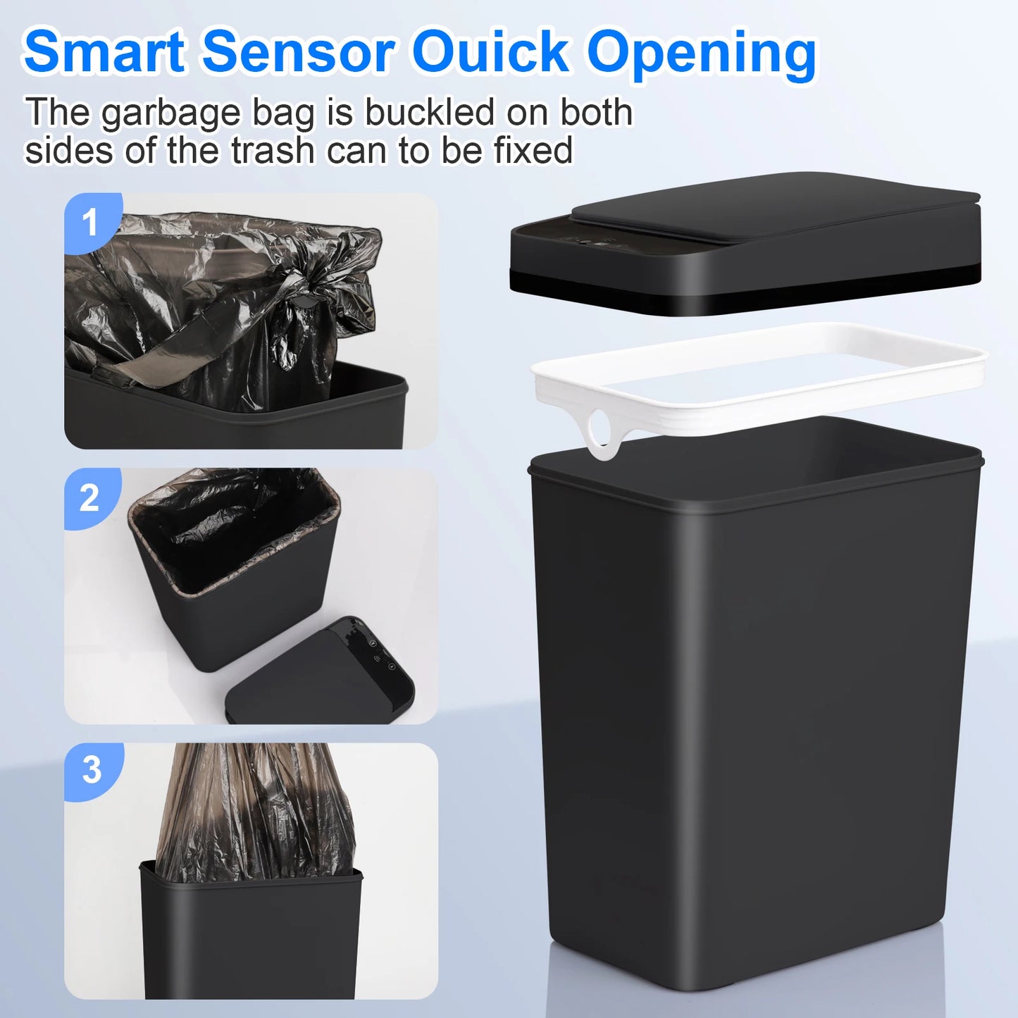 2 Pack 12L  Automatic Trash Can Touchless