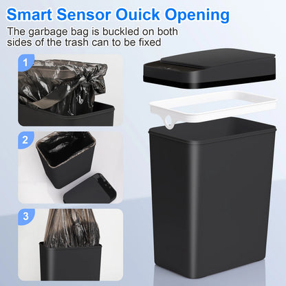 2 Pack 12L  Automatic Trash Can Touchless