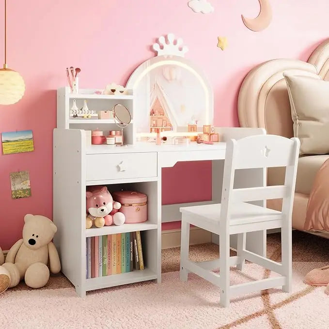Princess Makeup Vanity Desk & Chair Set
