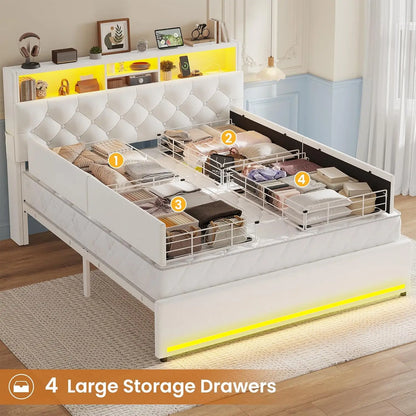Modern Velvet Platform Bed