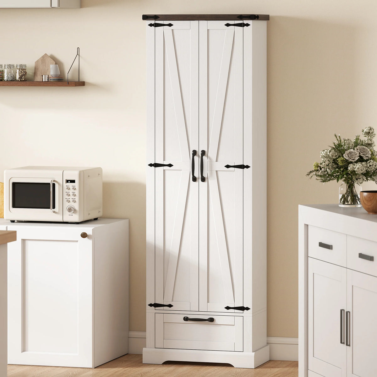 Farmhouse Storage Cabinet with Barn Doors