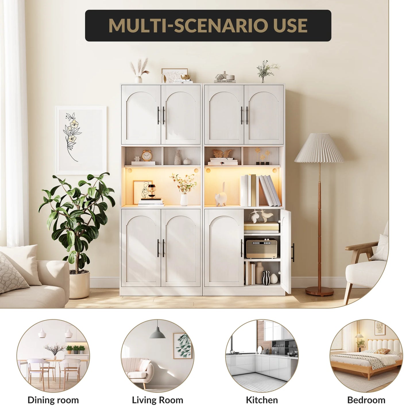 Farmhouse Large Wood Storage Cabinet
