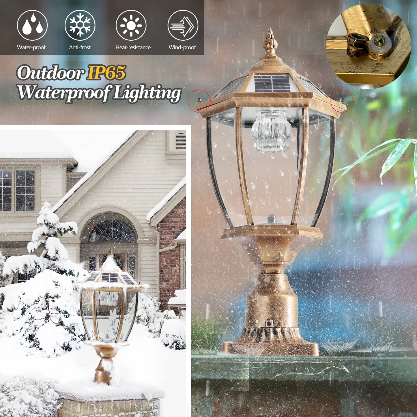Solar Post Lamp with Automatic On/Off